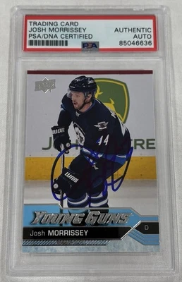 JOSH MORRISSEY SIGNED 2016-17 UD YOUNG GUNS PSA AUTO WINNIPEG JETS - Image 1 of 2