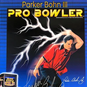 Parker Bohn Pro Bowler Shuffle Alley Game Machine Promo Poster SIGNED ORIGINAL - Picture 1 of 8