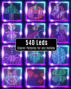 540 LEDs Dynamischer Lichtervorhang Smart App und Fernbedienung DIY Weihnachten - Bild 1 von 7