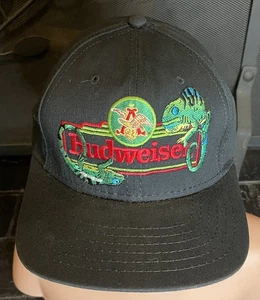 Vintage Budweiser IGUANAS schwarz Snapback Hut Bier trinken Knospe schön Echsen Kappe - Bild 1 von 9