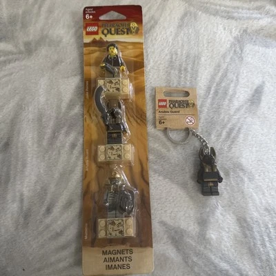 LEGO Pharaoh's Quest Magnet Set  Keychain Jack Raines Anubis Guard Mummie 853168 - Image 1 of 4