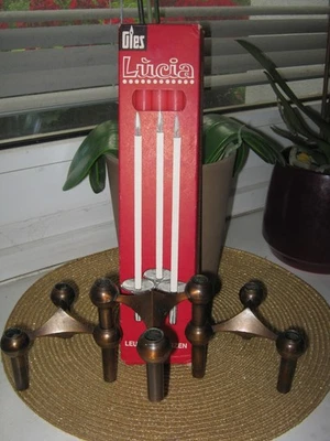 3 Orig.Nagel Kerzenleuchter Variante S22 +10 Elementkerzen Leuchter 1960er Jahre - Bild 1 von 4