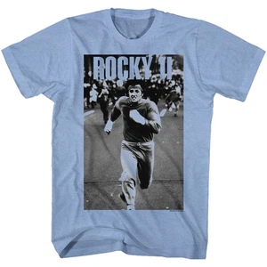 Rocky Balboa Running Streets Of Philly With Crowd Following Men's T Shirt - Picture 1 of 6