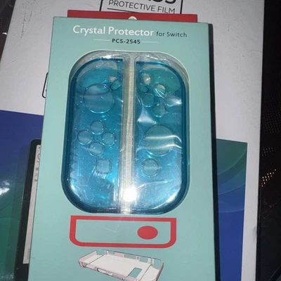  Funda Nintendo Switch Cristal Brillo Azul. Tapas para pulgares, protector de pantalla Foto 1 de 4