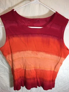 CANOTTA CAMICIA DONNA JUNIOR ROSSA ARANCIONE PESCA CASUAL COMFORT TIE DYE TAGLIA M 34" - Foto 1 di 3