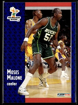 1991-92 Fleer Moses Malone Milwaukee Bucks #315 - Image 1 of 2
