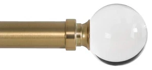 Drapery Treatment Window Curtain Rod - Acrylic Ball 1 inch Pole. 120 to 240 I... - Picture 1 of 5