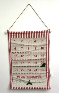 Advent Calendar Fabric Merry Christmas Countdown Pocket Christmas Tree Counter - Picture 1 of 6