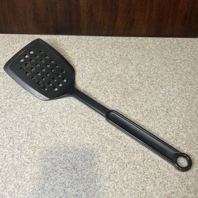 VTG 14” Farberware Spatula Flipper Slotted Round Holes Black Nylon Plastic USA - Image 1 of 4