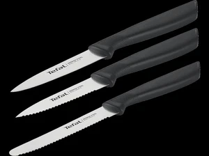 Set de cuchillos - Tefal Colorfood K2733S04, 3 piezas, Acero Inoxidable, Negro - Imagen 1 de 6
