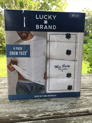 🍀LUCKY🍀 Brand 4 Pack Crew Tees Super Soft And Lightweight MEDIUM - Image 1 of 4