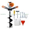 Gas Powered Post Hole Digger 2.2HP 52CC with 4"/ 8"/10" Earth Auger Power Engine