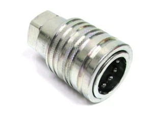 Female Hydraulic Quick Coupler 1/2" Body 1/2" NPT w/Snap Ring Grooves - Picture 1 of 1