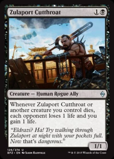 ZULAPORT CUTTHROAT Battle for Zendikar MTG Black - Human Unc - Image 1 of 1