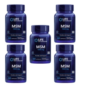 5 PACK Life Extension MSM 1000 mg for Joint Knee Muscle Health Support 100 Caps - Picture 1 of 7