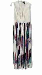 AqAq Sleeveless White Purple Maxi Dress Sz 6 - Picture 1 of 6