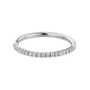14K White Gold Lab Grown Diamond Wedding Band MZ6449 - Picture 1 of 7