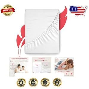 Luxury Egyptian Cotton California King Fitted Sheet - 1000 Thread Count Elegance - Picture 1 of 10