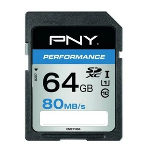 PNY SDXC Performance Memory From 64GB 80 MB/S UHS-I Class 10 - Picture 1 of 1