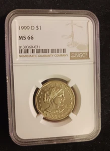 1999(D) NGC MS 66 Susan B. Anthony Dollar Coins - Picture 1 of 18