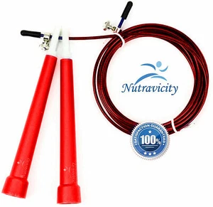 Nutravicity Speed Jump Rope Cardio Exercise for Boxing Training Fitness Red - Picture 1 of 7