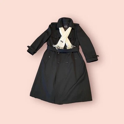 CHRISTIAN DIOR Monsieur Hombre’s Doble Pecho Forrado Gabardina Bufanda Talla 44R Foto 1 de 4