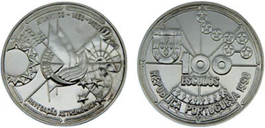Portugal 1988 100 Escudos Silver 92.5% PF - Picture 1 of 1