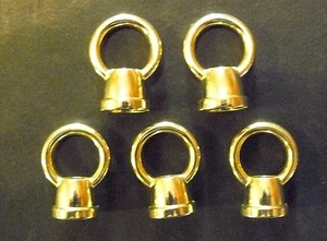(5) Messing versilbert Schlaufenende 1/8" IPS (3/8" Durchmesser.) mit Drahtloch Lampenteil (ML6) - Bild 1 von 2