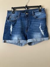 KanCan Distressed Denim Cuffed  Jean shorts Size 11