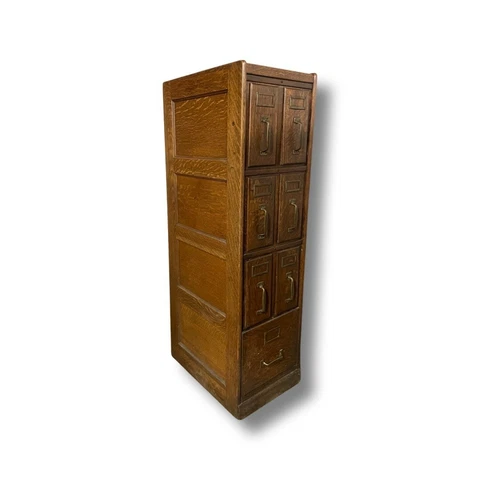 Antique c1915 Tiger Oak Quarter Sawn Macey 7 Drawer Receipt Book File Cabinet Cover
