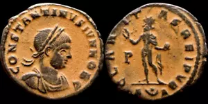 Konstantin II. Antike römische Reichsmünze. 317-340 n. Chr. Æ 19 mm. 2,60 gr. #1157 - Bild 1 von 1