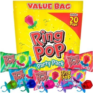 Ring Pop Individually Wrapped Bulk Lollipop Variety Party Pack – 20 Count Sucker - Picture 1 of 5