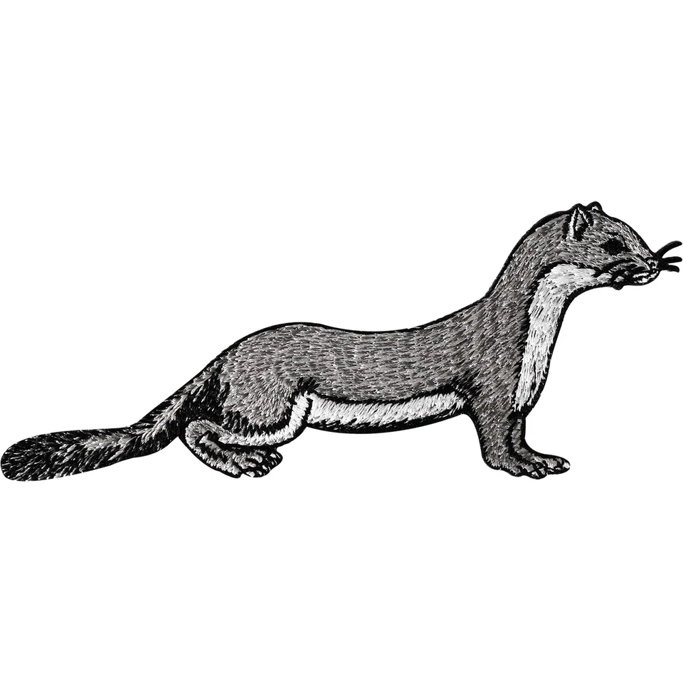 Embroidered Weasel Ferret Iron On Patch Sew On Clothes Jacket Jeans Bag Badge