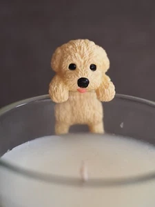 Dollhouse Miniature Cup Hanging Fairy Garden Pet - Dog - Cocker Spaniel Cream - Picture 1 of 4