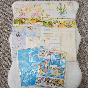 Vintage Gift Wrap Wrapping Paper American Greetings Bridal Baby Shower Lot Of 11 - Picture 1 of 15