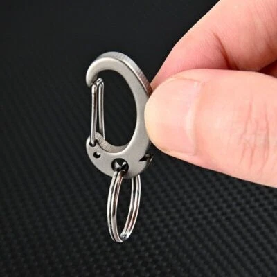 Mini Titanium Alloy Key Chain Carabiner Outdoor Travel EDC Tool  Hanging Buckle - Image 1 of 4