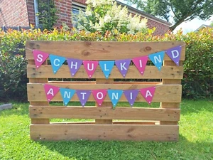 Girlande Wimpelkette Einschulung Schulanfang Schulkind * personalisiert * 01 - Bild 1 von 8