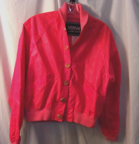 Women's Girls Versace Jeans Couture Size Med Pink Button Down AS IS