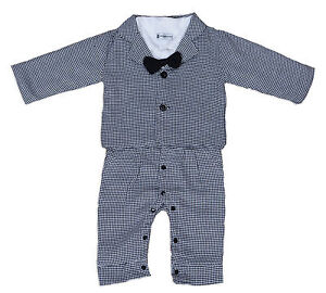 Boys 2 Piece Black and White Checked Suit 12 18 Months 2 3 4 Years