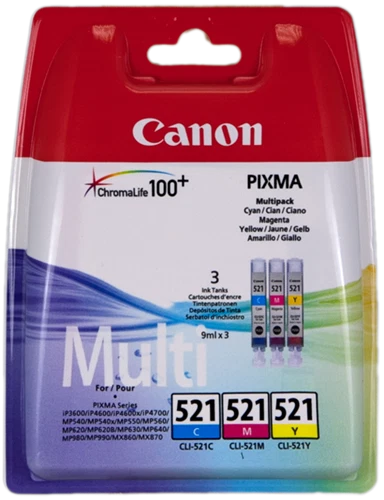Canon CLI-521 2934B010 Multipack 3 Colors Pixma iP4700/MP540/MX870 - Image 1 of 1