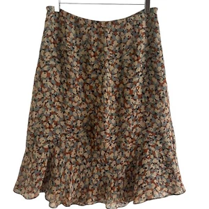 Charter Club 100% Silk Floral Skirt 10 Fairy Cottagecore Ruffled Y2K Colorful - Picture 1 of 11