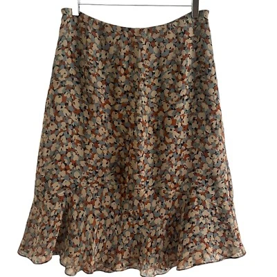 Charter Club Vtg Silk Midi Skirt 10 Ditzy Floral Cottagecore Fairy Grunge Y2K  - Image 1 of 4