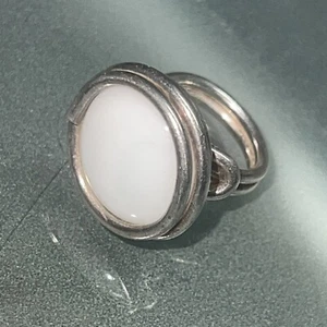 Ring Silver Plated White  Handmade  Silver Plates Jewelry Ring Size 7 1/2 - Picture 1 of 3