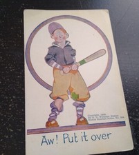 1909 Boston Baseball Player Series  OD Williams Comic Humor Fantasy Postcard