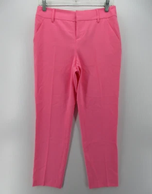 Pantalones Alice Olivia Mujer 2 Rosa Pantalones Rectos Carrera Oficina Forrados Preppy Foto 1 de 4