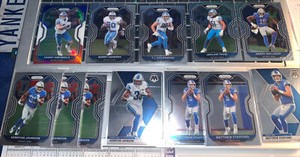 Detroit Lions Prizm And Mosaic Lot Barry Sanders Matthew Stafford (12 Cards)