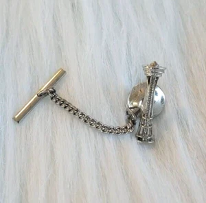 Vintage Seattle Space Needle Tie Tac Pin Silver Tone Metal Washington 11857 - Picture 1 of 7