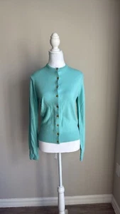 Vintage ‘60’s Mary Barr women’s turquoise cardigan sweater - Picture 1 of 6