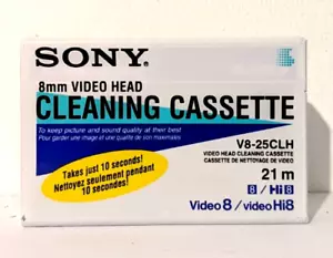 Sony V8-25CLH Camcorder 8mm / Hi8 Video Head Cleaner Cassette NEW & SEALED - Picture 1 of 8
