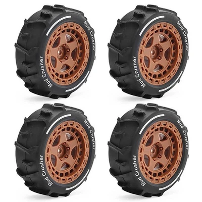 4Pcs 72mm Rubber Tire &Rim Tyre 12mm Hex for Arrma 1/14 TYPHON GROM RC Buggy Car - Image 1 of 4